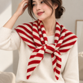 Striped Wool Knitted Hood Scarf